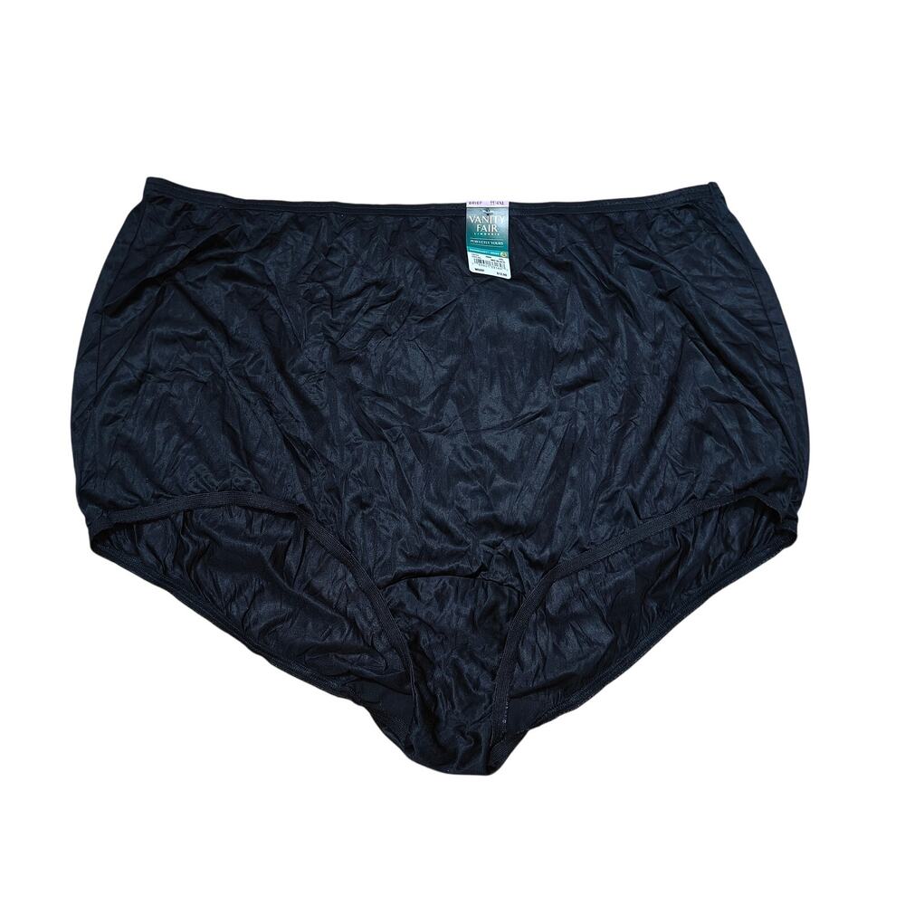 Vanity Fair Perfectly Yours Ravissant Nylon Full Pantie 15712 Black 11 / 4XL